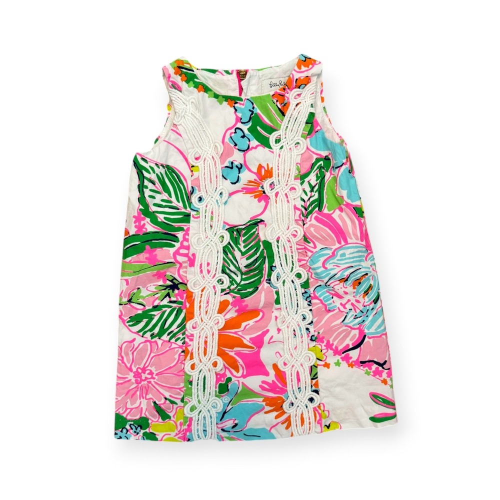 Lilly Pulitzer Target 20th Anniversary Floral Soutache Shift Dress 2T Pink Green